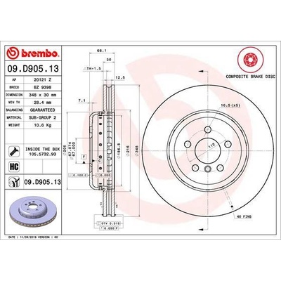 Brzdový kotúč BREMBO 09.D905.13