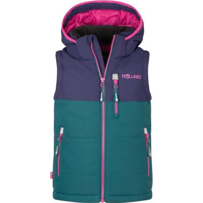 TROLLKIDS Детски синтетичен елек Trollkids Kid's Narvik Vest XT Synthetic vest - Midnight Petrol / Deep Violet / Dark Pink - размер 164 (EU) (703-3028-1919)