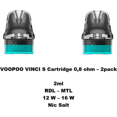 VooPoo Vinci S cartridge 0,8 ohm 2 ml 2 ks