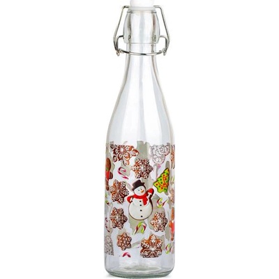 Toro sklenená fľaša s klipovým uzáverom motív perníčkov260 ml