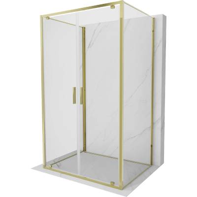 Mexen Exo-3S душ кабина 3-стенна въртяща 80 x 110 см, прозрачна, златна (8182-080-110-50-00-3S)