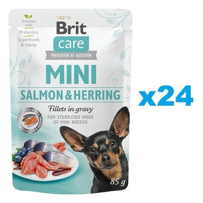 Brit Care Mini Losos a sleď sterilovaný 24 x 85 g