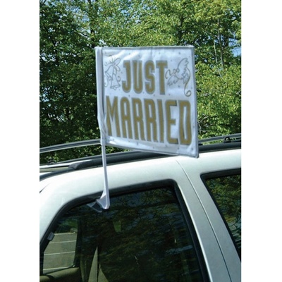 Amscan Сватбено знаме за кола - Just Married