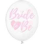 Party Deco Латексови Балони, Прозрачни ''Bride to be'', 30см - (1 пакет / 6 бр. ) (SB14C-205-099P-6)