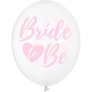Party Deco Латексови Балони, Прозрачни ''Bride to be'', 30см - (1 пакет / 6 бр. ) (SB14C-205-099P-6)