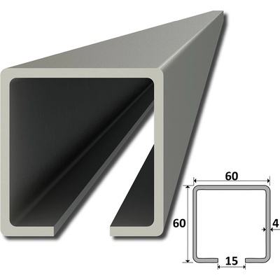 C profil 60 x 60 x 4 x 4000 mm, pozinkovaný