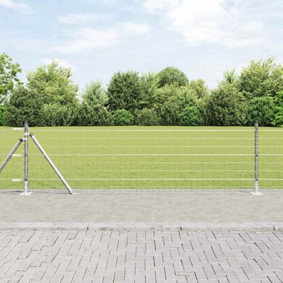 OMAXI Zahradní euro plot s betonovým základem 10 x 0,4 m Stříbrná 243430