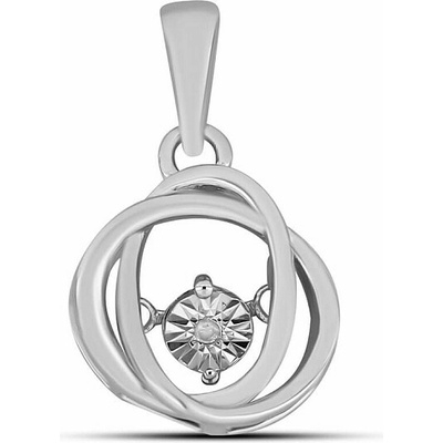 Nefertitis Přívěsek stříbrný s broušeným tancujícím diamantem 037330 DIA NF55914