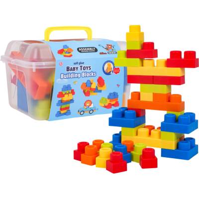 RKToys Sada měkkých stavebnicových kostek s kufříkem 32 ks