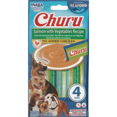 Churu Dog Fish Salmon Recipe with Vegetables 4 x 14 g