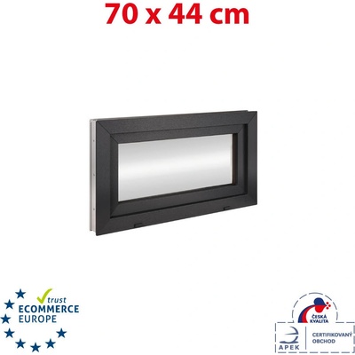 Okna Hned Plastové okno 70x44 cm (700x440 mm) antracit/bílá sklopné – Zbozi.Blesk.cz