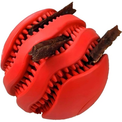 Fencee pískací dentální míček 9 cm červená