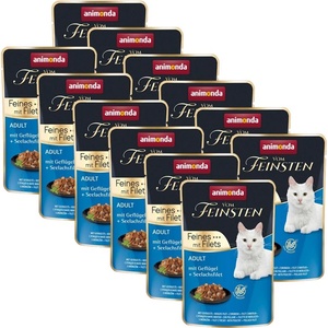 Animonda Vom Feinsten Cat Adult - птиче месо и филе от треска 12 x 85 г
