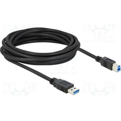 Delock 85070 USB A vidlice USB B vidlice zlacený 5m černý