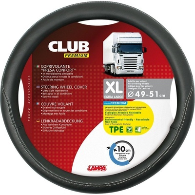 Potah volantu CLUB PREMIUM černý, 49-51cm