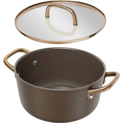 Zwilling Nepřilnavý hrnec Milano s keramickým povrchem a skleněnou poklicí, Ø 24 cm, hnědá 1035084