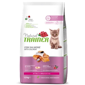 Natural Trainer kitten with salmon - храна за котки, под 1 година, със Сьомга - 1, 5 кг, Италия - 924922