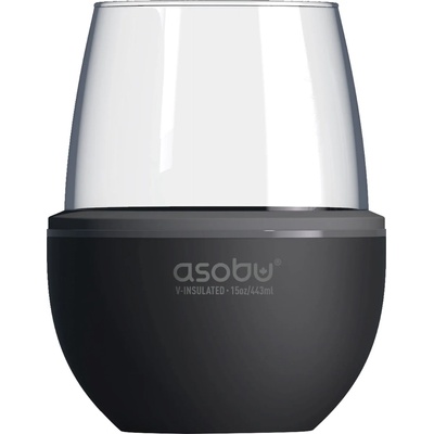 Asobu Чаша с термоизолираща основа Asobu - Wine Kuzie, 440 ml, черна (ASOBU - STL24 BLACK)