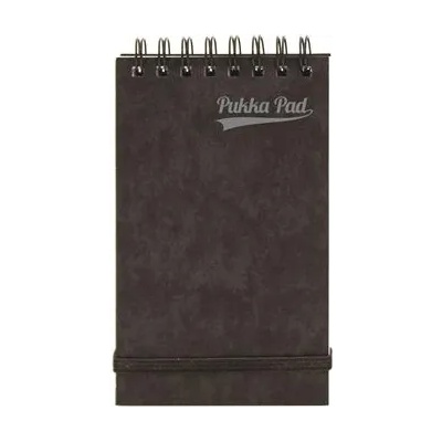 Pukka Pad Тетрадка, спирала, 127x76 мм, с подредба, 60 страници, PUKKA PAD "Pressboard", черна 7275-PRS (7275-PRS)