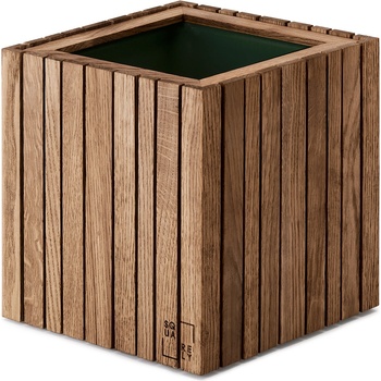 SQUARELY Самонаторяваща се саксия за цветя GrowON тъмен дъб (101-4A3)