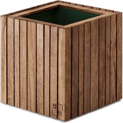 SQUARELY Самонаторяваща се саксия за цветя GrowON тъмен дъб (101-4A3)