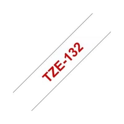 Páska Brother TZ-132 (Červený tisk/ průsvitný podklad)