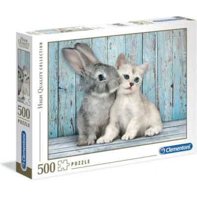 Clementoni Пъзел 500 части Коте и зайче clementoni 35004