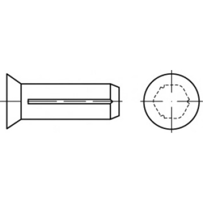 TOOLCRAFT TO-5386194 ryhovaný klinec s zápustnou hlavou (Ø x d) 3 mm x 6 mm ocel 500 ks
