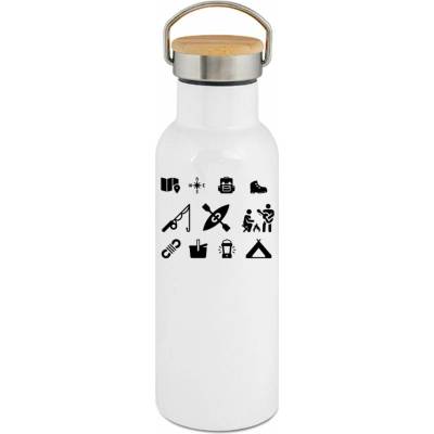123TRIKO termoska Vodácké ikony, bílý tisk 500 ml
