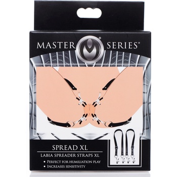Image 1 of Master Series Spread Labia Spreader Straps with Clamps XL Black