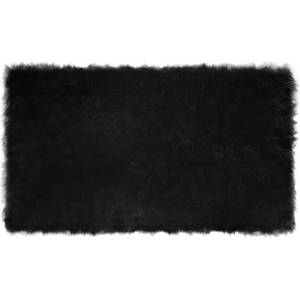 vidaXL Изкуствена овча килим TAFALLA Черно 100 x 200 cm Полиестер (42021569)