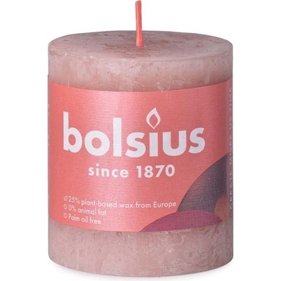 Bolsius Rustic Shine Válec 68x80mm Misty Pink růžová