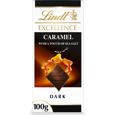 Lindt Excellence Horká čokoláda s kúskami karamelu a morskou soľou 100 g