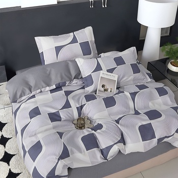 EmonaMall Двулицево спално бельо (размер за приста) EmonaMall, 4 части - Модел S17435 (S17435-66666m)