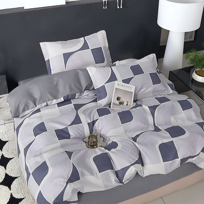 EmonaMall Двулицево спално бельо (размер за приста) EmonaMall, 4 части - Модел S17435 (S17435-66666m)