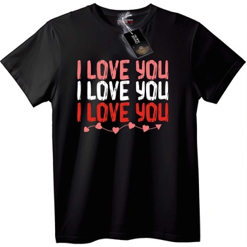 NOONEBRAND Тениска Обичам те повторено - 2XL, Black