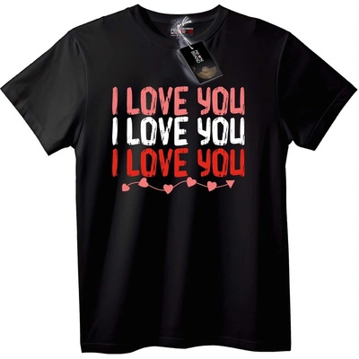 NOONEBRAND Тениска Обичам те повторено - 2XL, Black