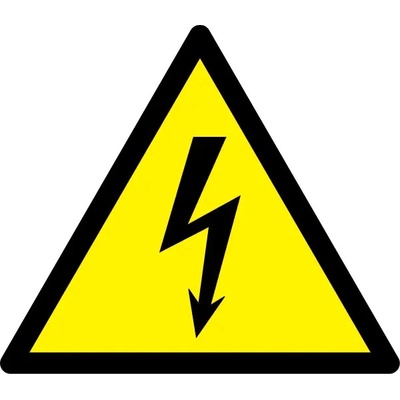Varovné značení, výstraha před elektrickým napětím – protiskluzové PVC, 600×520 mm