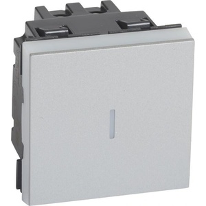 Legrand Кръстат ключ 2 мод. цвят алуминий Easy-Led Mosaic NEW - 079221L (079221L)