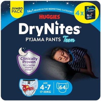 DryNites pro chlapce JUMBO box 4-7let/17-30kg/4x16ks