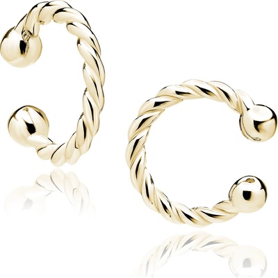 Lunica Stříbrná záušnice CORD GOLD 0961