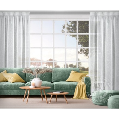 Záclona KELLY na páske biela so striebornou niťou 140x270cm