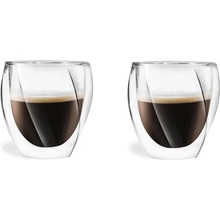 Vialli Design CRISTALLO dvojstenné poháre na kávu cappuccino a čaj 25486 2 x 250 ml