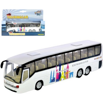 Mikro Autobus 19 cm kov zpětný chod na baterie se světlem a zvukem