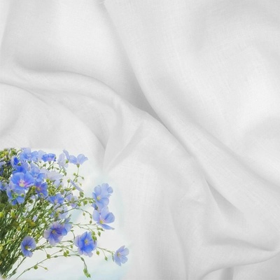 Přírodní lněná látka Julia, Bílá, 154 gr/m2