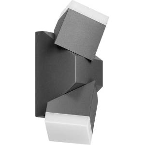 ADVITI AD-OP-6614GLPM4 - MORPH LED Двойно фасадно осветително тяло, 12W, 1100lm, IP54, 4000K, сив (AD-OP-6614GLPM4)