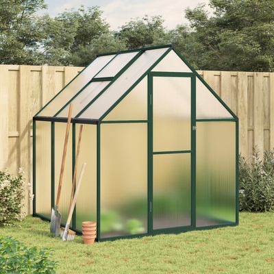 vidaXL Skleník s podkladovým rámem zelený 169 x 169 x 195 cm hliník 4005829