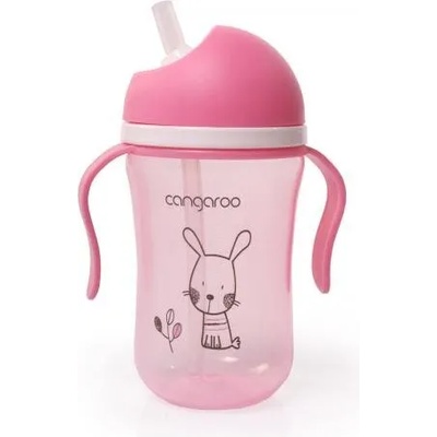 Cangaroo Чаша със силиконова сламка 300ml c0587 розов
