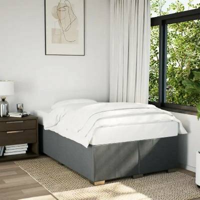 vidaXL 11461.3284465 Rám postele bez matrace tmavě šedá textil