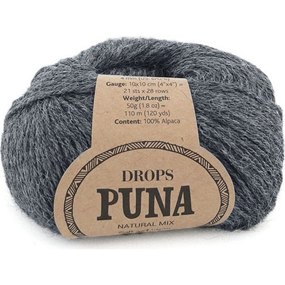 Příze DROPS Puna natural mix 05 - tmavá šedá
